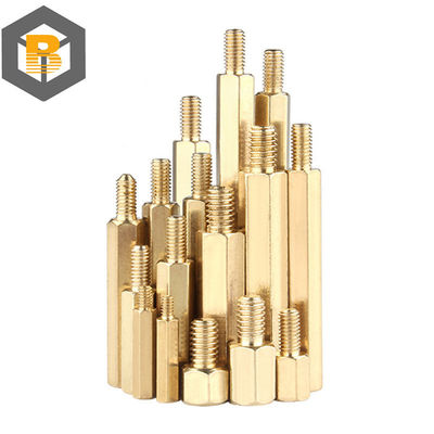 Hex Brass Masculin Femme Standoff Board Stud métrique hexagonale pilier fileté PCB carte mère espaceur boulon vis M2m2.5m3 M4 M5 * 2-80mm personnalisé par 2D / 3D / dessin