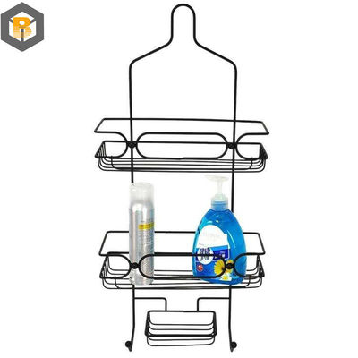 Personnalisé par 2D / 3D / dessin 2 Tier Metal Black organisateur de panier de salle de bain pour douche