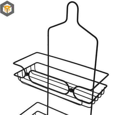 Personnalisé par 2D / 3D / dessin 2 Tier Metal Black organisateur de panier de salle de bain pour douche