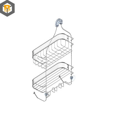 Caddy de douche suspendu de salle de bain avec crochets et rangement de salle de bain sur mesure par 2D / 3D