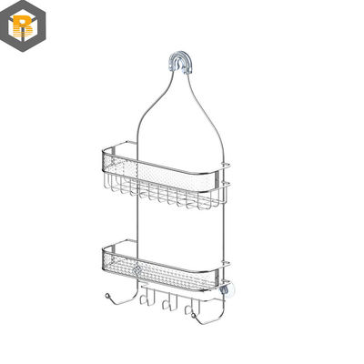 Caddy de douche suspendu de salle de bain avec crochets et rangement de salle de bain sur mesure par 2D / 3D
