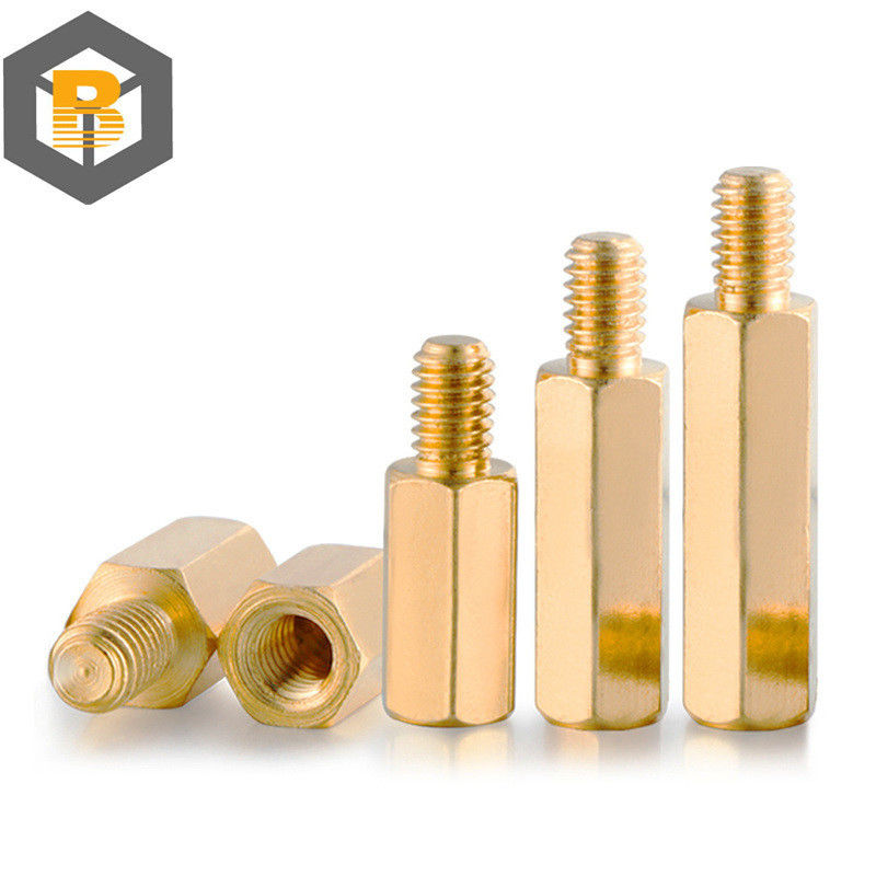 Hex Brass Masculin Femme Standoff Board Stud métrique hexagonale pilier fileté PCB carte mère espaceur boulon vis M2m2.5m3 M4 M5 * 2-80mm personnalisé par 2D / 3D / dessin